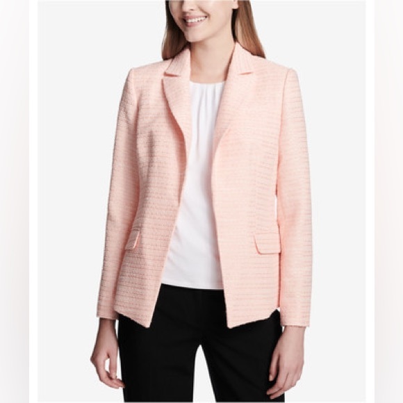 Calvin Klein Pink Tweed Tailored Blazer - Picture 4 of 9